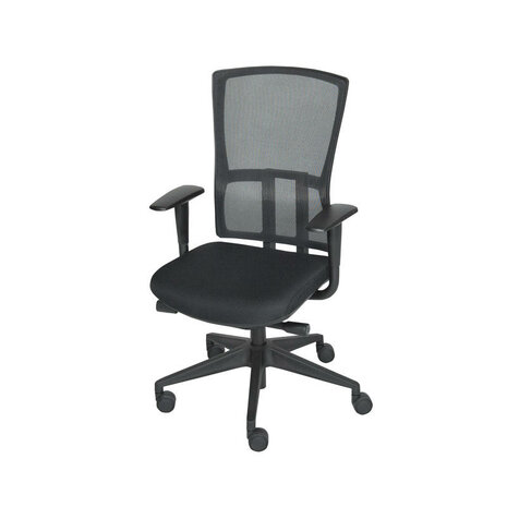 Schaffenburg serie 300 NEN ergonomische bureaustoel met zwart of aluminium voetkruis en mesh rugleuning