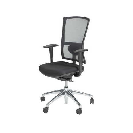 Schaffenburg serie 300 NEN ergonomische bureaustoel met zwart of aluminium voetkruis en mesh rugleuning