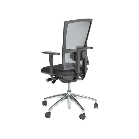 Schaffenburg serie 300 NEN ergonomische bureaustoel met zwart of aluminium voetkruis en mesh rugleuning